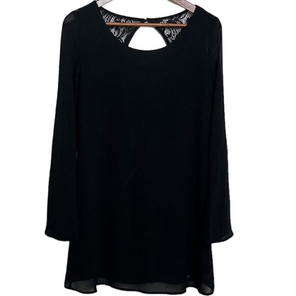 Speechless Long Sleeve Keyhole Mini Dress Black Small - Picture 1 of 5